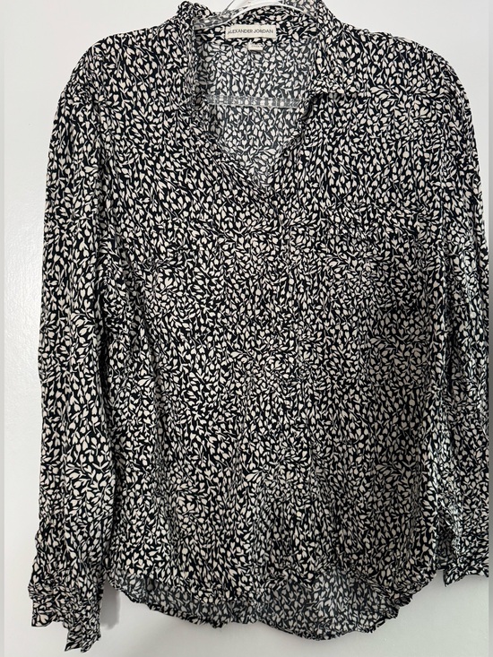Alexander Jordan Tops - Alexander Jordan Black & Cream Printed Button-Down Shirt size xl